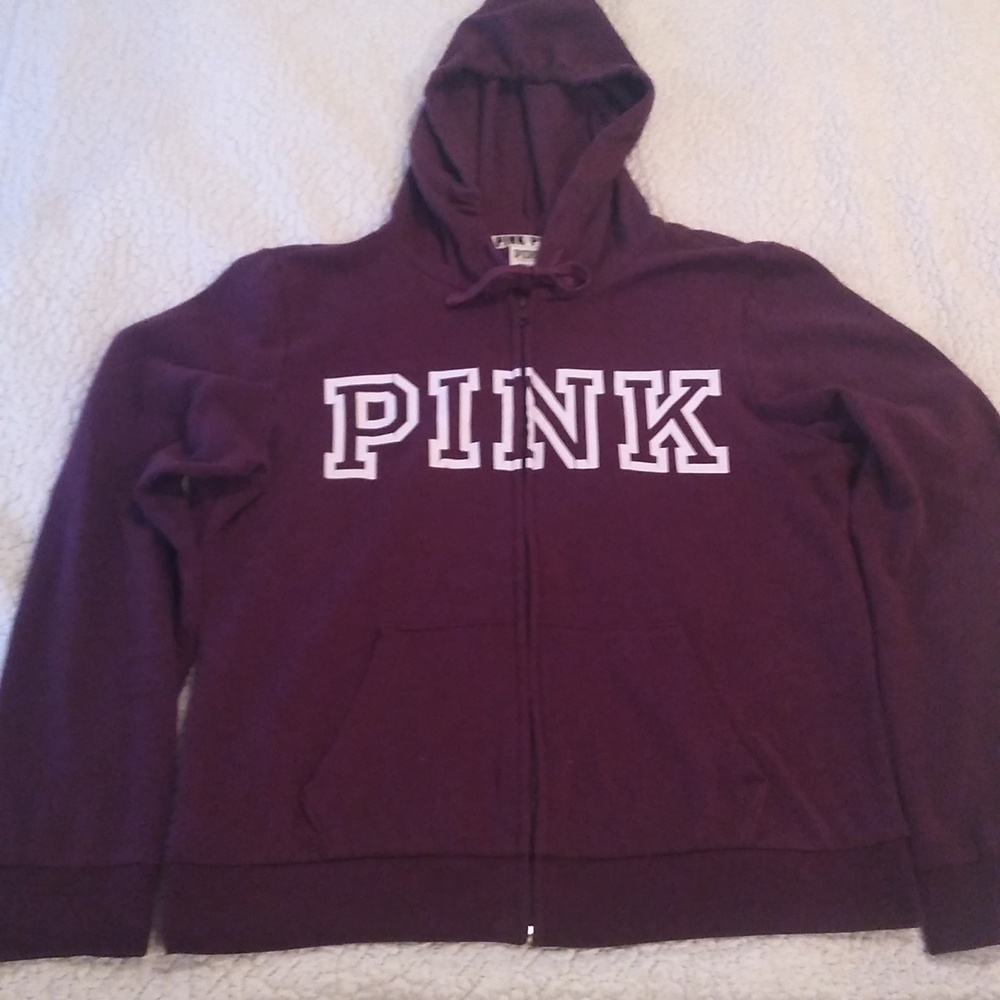 VS/PINK ZIP-UP HOODIE SZ. SMALL
